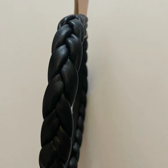 Sincerely Jules Black Faux Leather Braided Headband - Picture 2 of 5